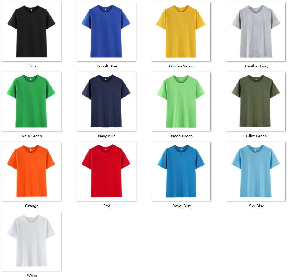 180gsm CVC 35% Cotton+65% Polyester  Crew Neck T-Shirt | Wholesale Bulk Custom Logo | S-4XL Size