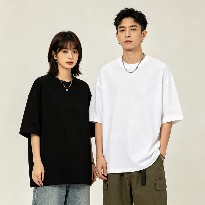 320g 100%cotton Oversize T‑shirt, drop shoulder,